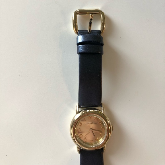 Marc by Marc Jacobs Gold & Blue Leather Watch